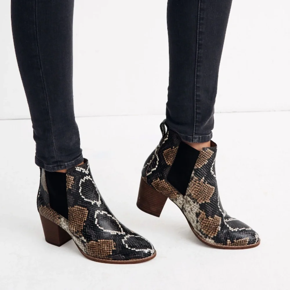 MADEWELL The Regan Boot in Snake Embossed Leather 10